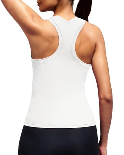 Alaroo Workout Tank Tops for Women Sleeveless Gym Clothes Running Shirts Racerback Athletic Yoga Workout Tops Pilates Activewear Summer Outfits 2026 White S
