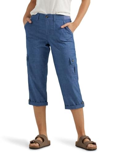 Lee Women's Ultra Lux Comfort with Flex-to-Go Cargo Capri Pant Chambray 16