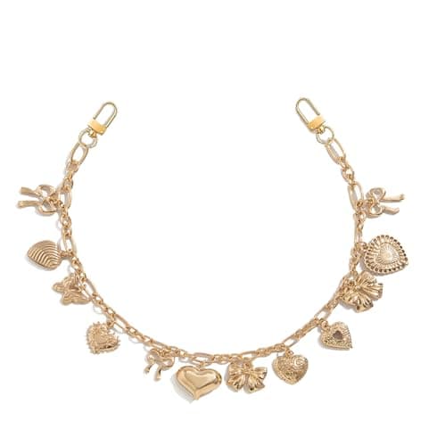 MORWLAT Gold Bag & Purse Charms Chain for Handbags With Heart Charms Women Key Chain Pendant Trendy Jewelry Gift (Gold Bow)