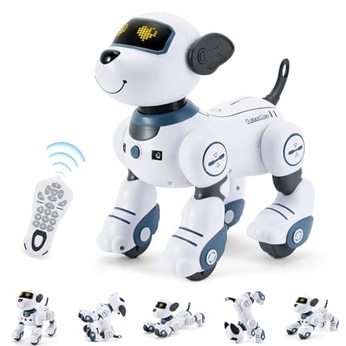 FUUY Robot Dog for Kids Robot Dog Remote Control Toy Interactive Robot Pet Robotics Toys Intelligent Robo Dog Programmable Sing & Dance Design Birthday Gifts Kids Age 3 5 4-6 Year, Blue