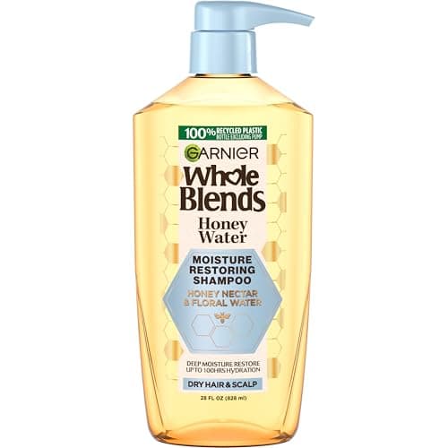 Garnier Whole Blends Honey Water Moisture Restoring Shampoo, Hair Care for Dry Hair and Dry Scalp with Honey Nectar and Floral Water, 28 Fl Oz