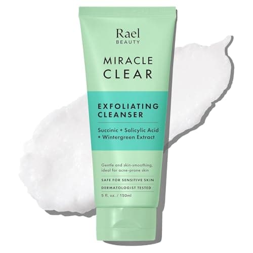 Rael Miracle Clear Facial Cleanser – Makeup Remover, Daily Face Wash, Gentle Deep Pore Cleansing Korean Skin Care for Oily & Combination Skin (Exfoliating Cleanser, 5.1 fl. oz)
