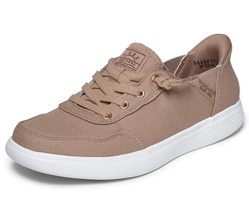 Skechers Women's Hands Free Slip-Ins Skip Cute - B Cute Sweet Sneaker, Tan, 7.5