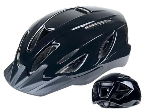 AISSTXOER Adult Bike Helmet, Adjustable Bike Helmet for Men & Women Lightweight Bicycle Helmet 280g with 15 Air Vents, CPSC Certified Bicycle Helmet, Removable Liner & Visor - Black