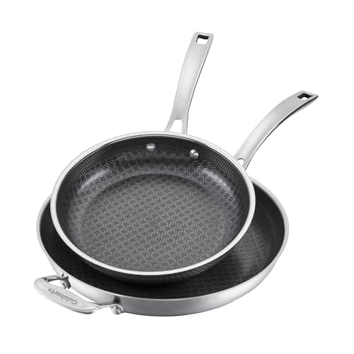 CUISINART FusionPlus Nonstick Stainless Steel Cookware Set, 2-Piece Skillet Cooking Set with PFAS-Free PURELYSEAR Ceramic Non Stick Technology, Scratch Proof, Cool Grip Handles, Dishwasher Safe