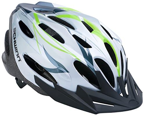 Schwinn Traveler Bike Helmet for Adult Men and Women, Ages 14 and Up with Suggested Fit 52-58 cm, Dial Fit Adjustment, Detachable Visor, Bike and Cycling Accessories, White/Green
