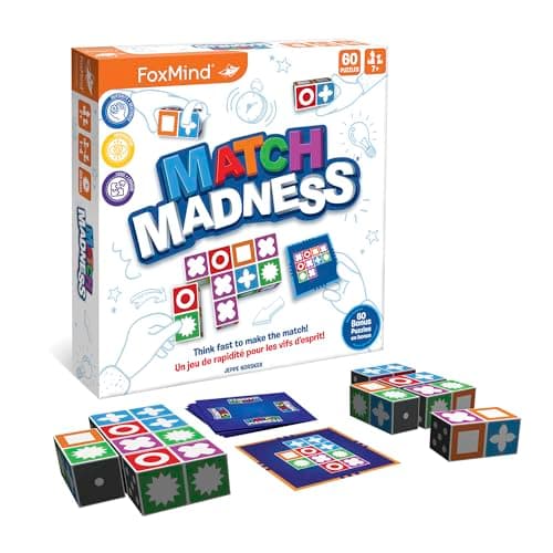 FoxMind Match Madness Board Game, Visual Recognition Matching Board Game, Family Puzzle Game to Develop Kids Problem Solving Skills
