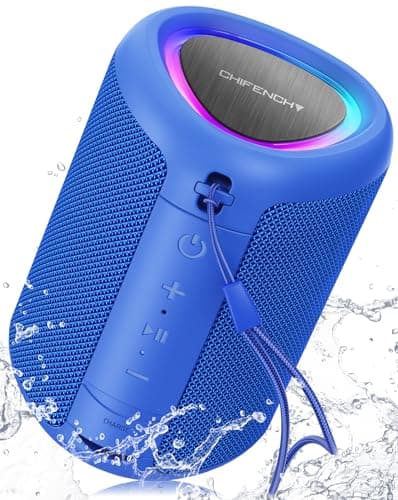 Portable Bluetooth Speaker Beach Essentials: Powerful Crystal Clear Sound/Dynamic Light/IPX5 Waterproof/All Day Playtime/Wireless BT 5.3/TWS Paring, Dad Gifts, Outdoor|Travel|Camping|Pool Accessories