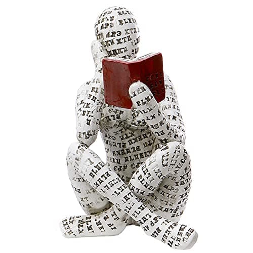 GRAPMKTG Home Decor Pulp Reading Women Thinker Statue Aesthetic Sculpture Room Decor Modern Abstract Decoration on Shelf Table Desk for Living Room Office Bedroom A