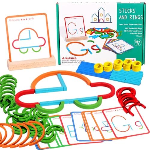 puzgic Stem Kids Toys for Creative Learning Building Educational Resources Kids Toy for Preschool and Kindergarten 3 4 5 6 Years Old Boys and Girls Brain Teaser Smart Sticks Toys