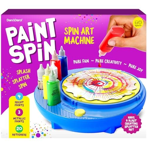 Dan&Darci Paint Spin Art Machine Kit for Kids - Gifts for Girls - Arts & Crafts for Boys, Girls - Art Craft Set for 6-9 Year Old Boy - Painting Spinner Toys - Birthday Gift Ideas for Ages 6-12