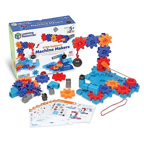 Learning Resources STEM Explorers Machine Makers - 60 Pieces, Ages 5+, Building Montessori Toys, Engineering Activities, Fine Motor Skills