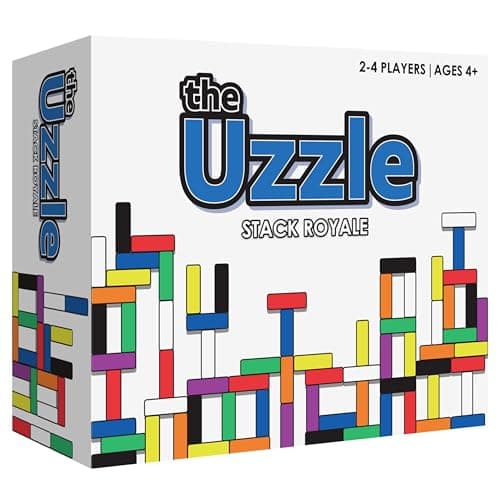 The Uzzle Stack Royale Board Game, Fast & Fun Family Board Game for Children & Adults, Color Block Puzzles Games for Ages 4+